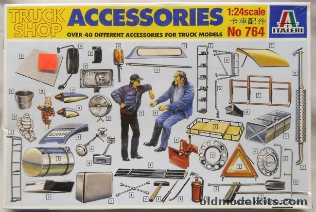 Italeri 1/24 Truck Shop Accessories / Over 40 Accessories for Truck Models, 764 plastic model kit